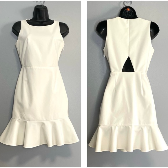 Rebecca Minkoff White Tiffani Flounce Mini Cocktail Dress 00 - Picture 1 of 5